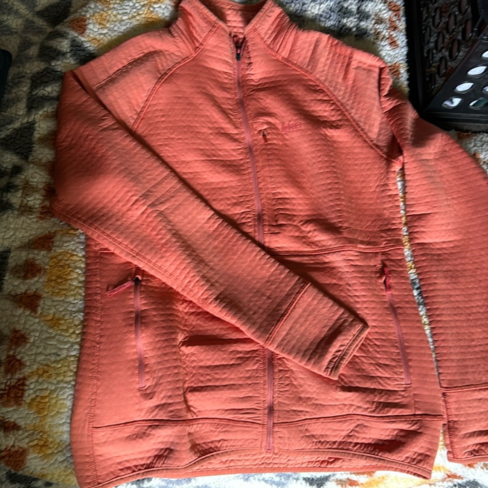 REI flash power air fleece jacket. Terracotta. Medium.